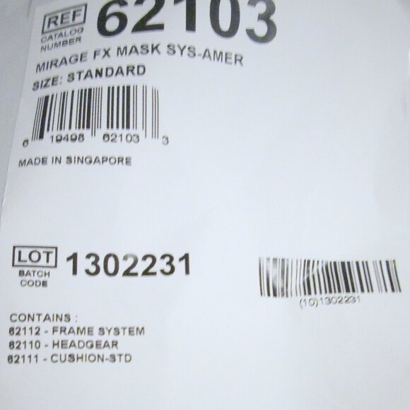 Resmed Mirage FX Headgear Frame And Cushion Package 62103 New Factory Sealed - Picture 4 of 4